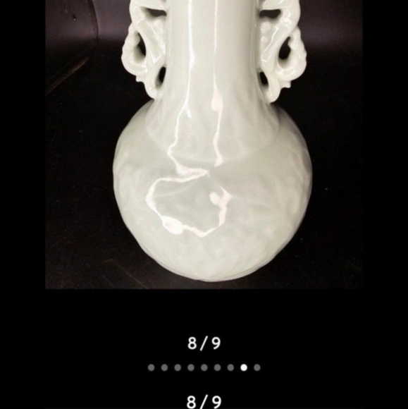 Vintage celadon vase with foo‎ dog handles - Picture 9 of 9